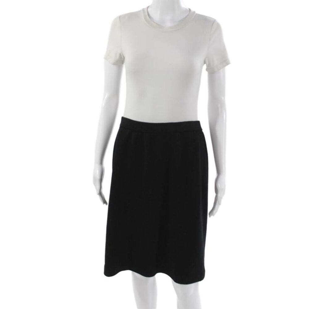 St. John Basics Women Black Straight Pencil Short Knit Skirt Size 10